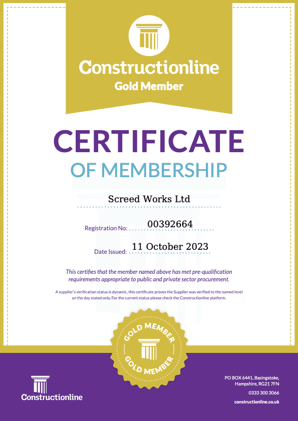 Constructionline Gold Accreditation Certificate