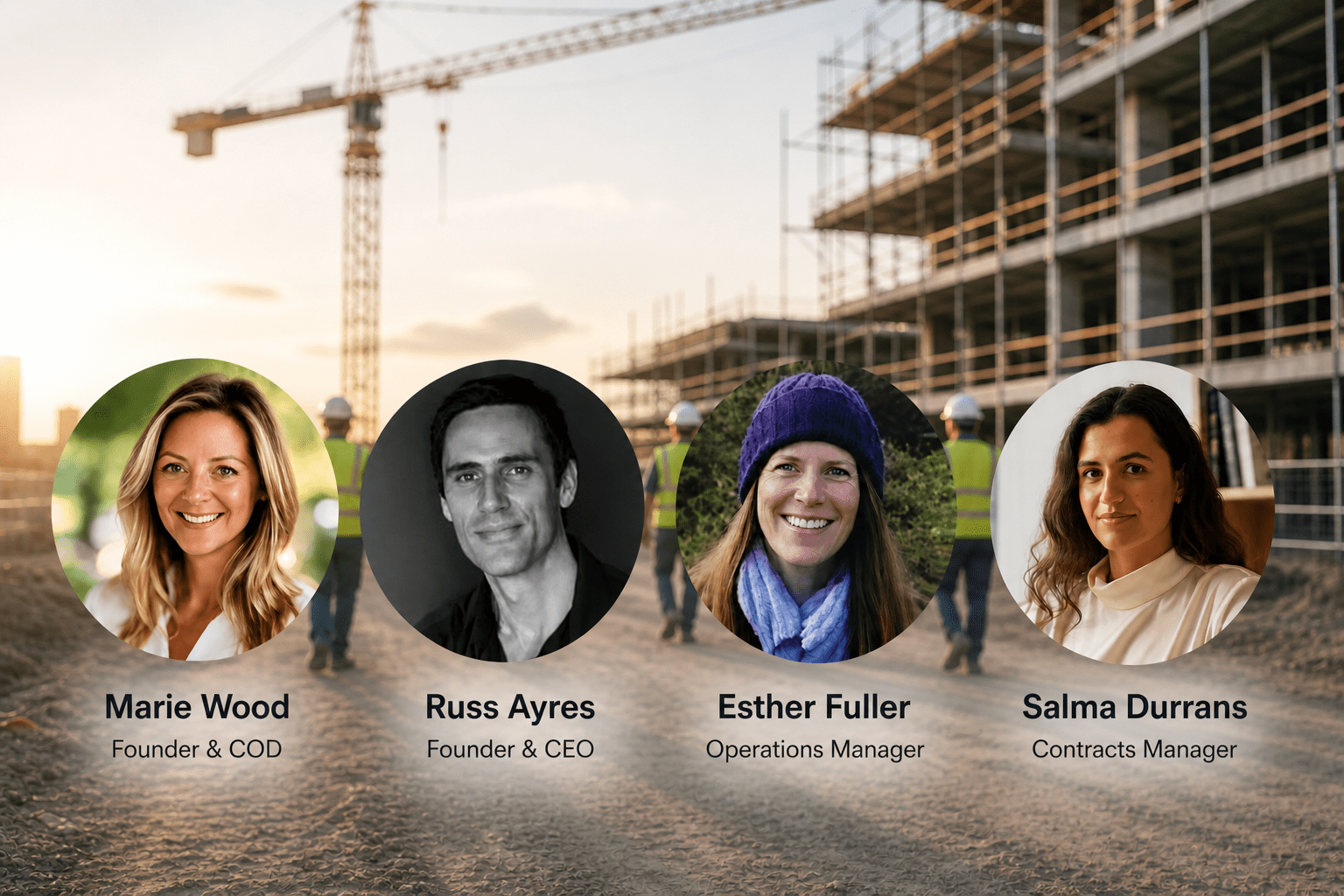 The Screed Works team — Marie, Russ, Esther and Salma
